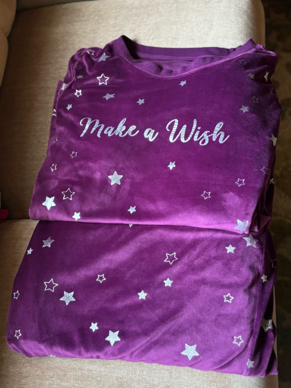 Make a Wish' Purple Star Pajama Set